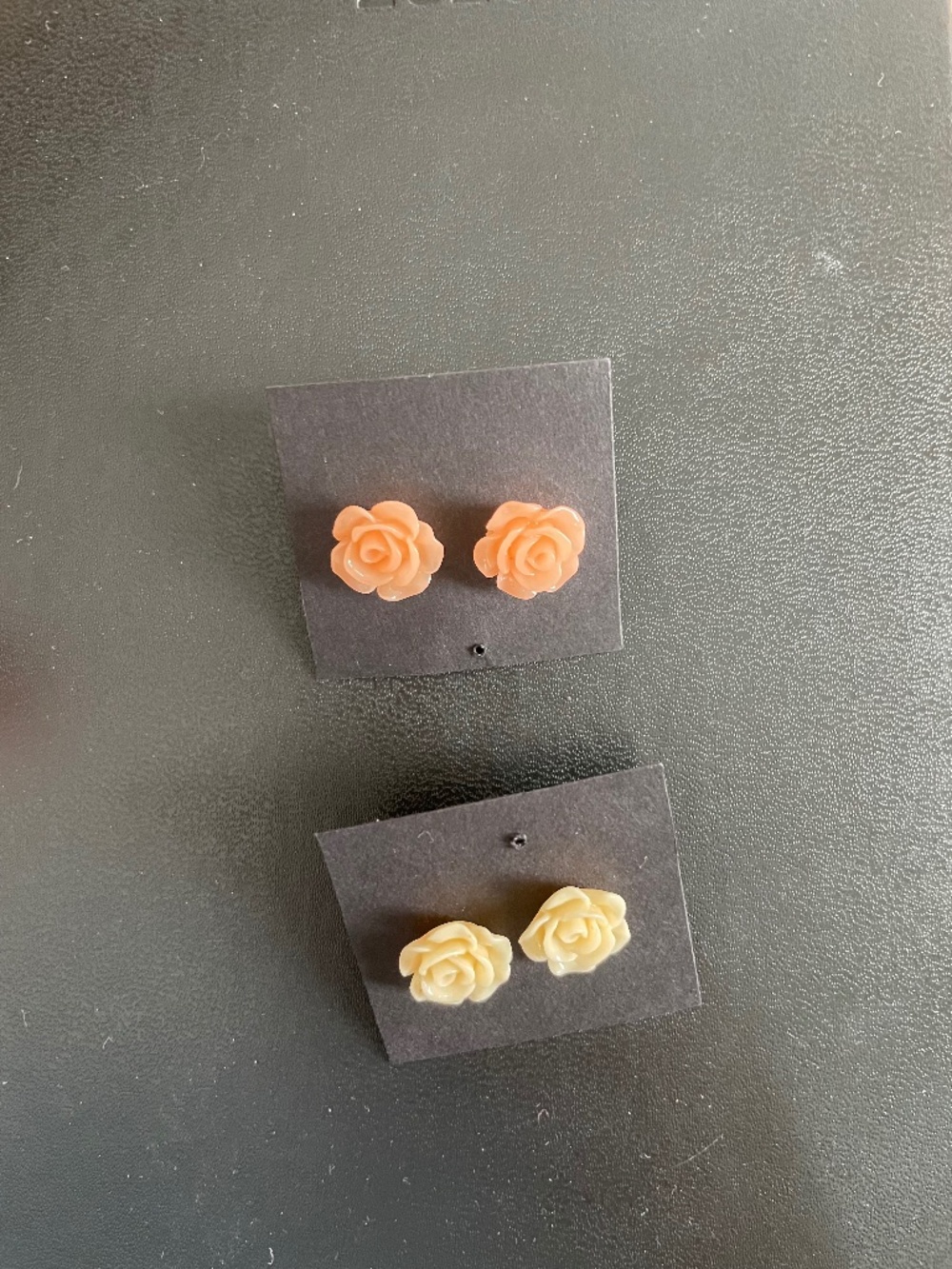 Vintage Celluloid Rose Earring Bundle